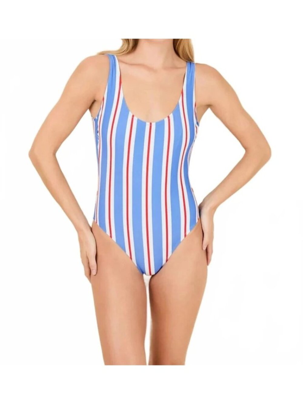 NWT Solid & Striped Anne Marie One Piece Swimsuit Blue Multi Size Small